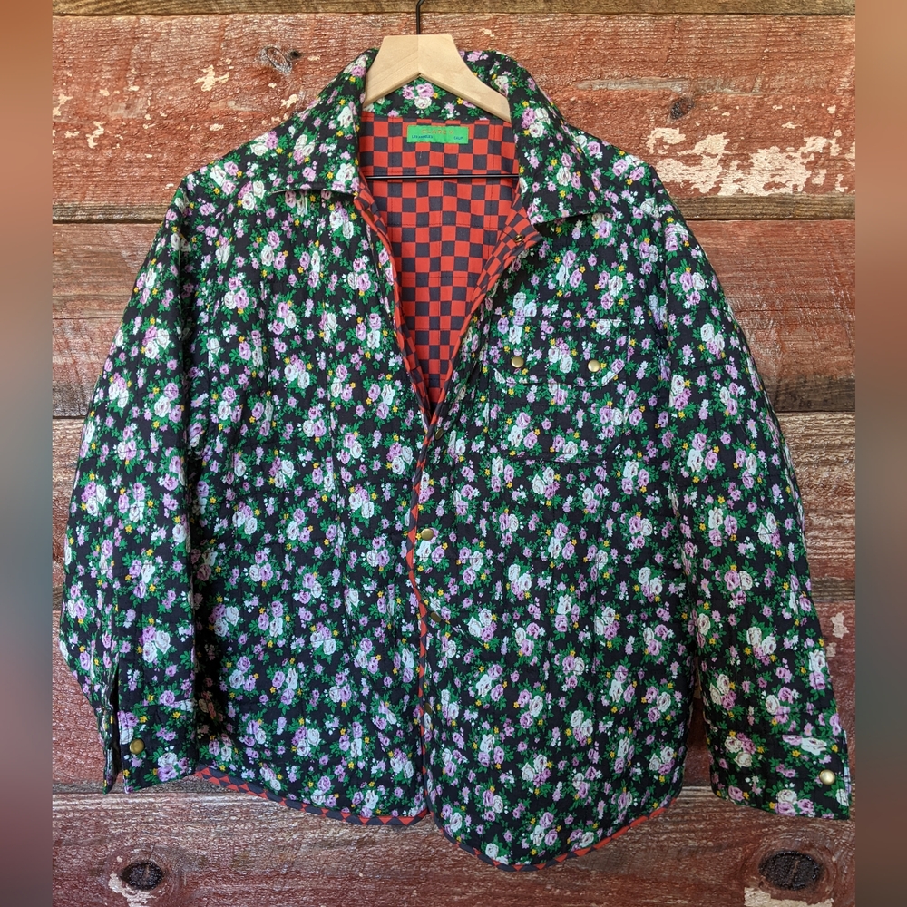 Clare V Jacques Jacket - Blk Quilted Floral XS/S